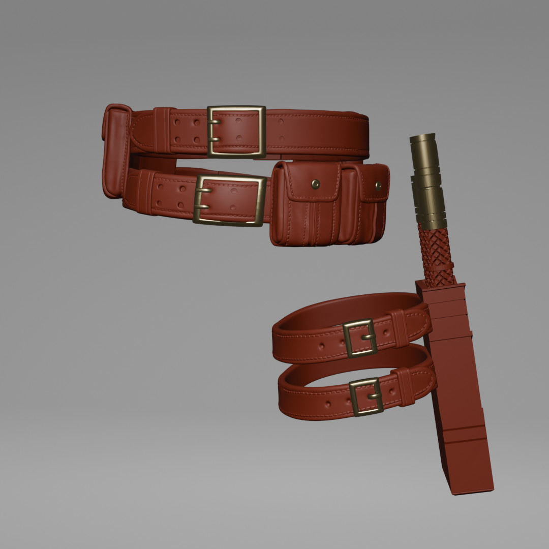 1/12 Scale Action Figure Belt and Holster: Daredevil v3