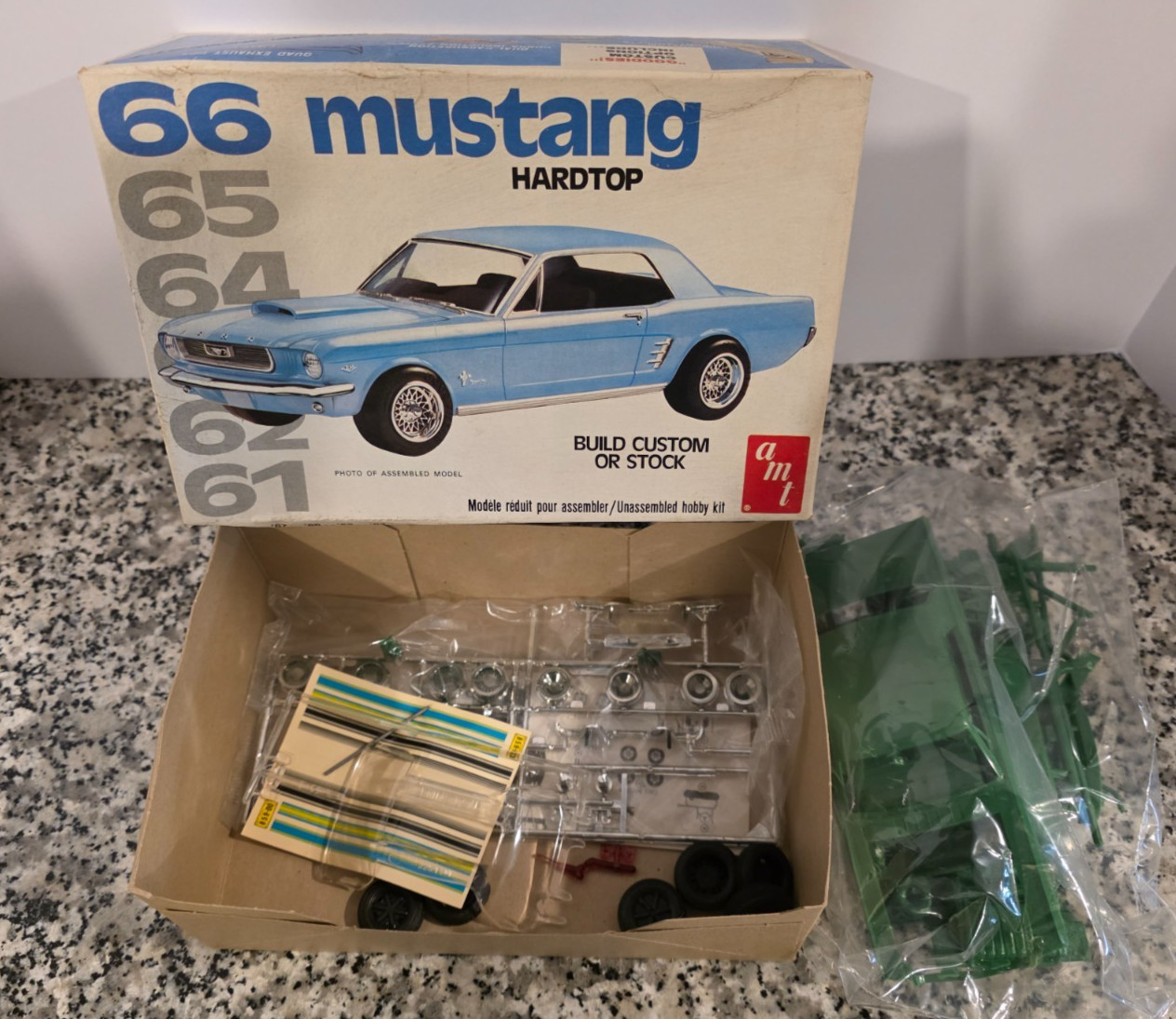 66 Mustang Hardtop 1/25 Model Kit AMT Vintage MIB NEW Unbuilt