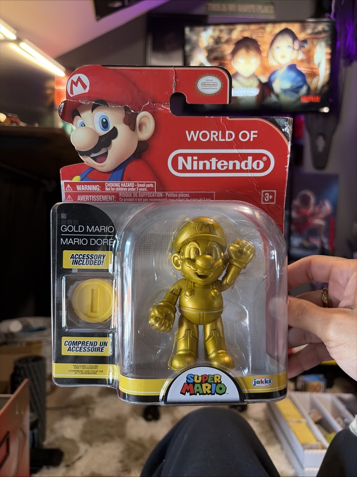 World of Nintendo Large Mario Gold 4&Prime; action figure Super Mario Jakks Pacific