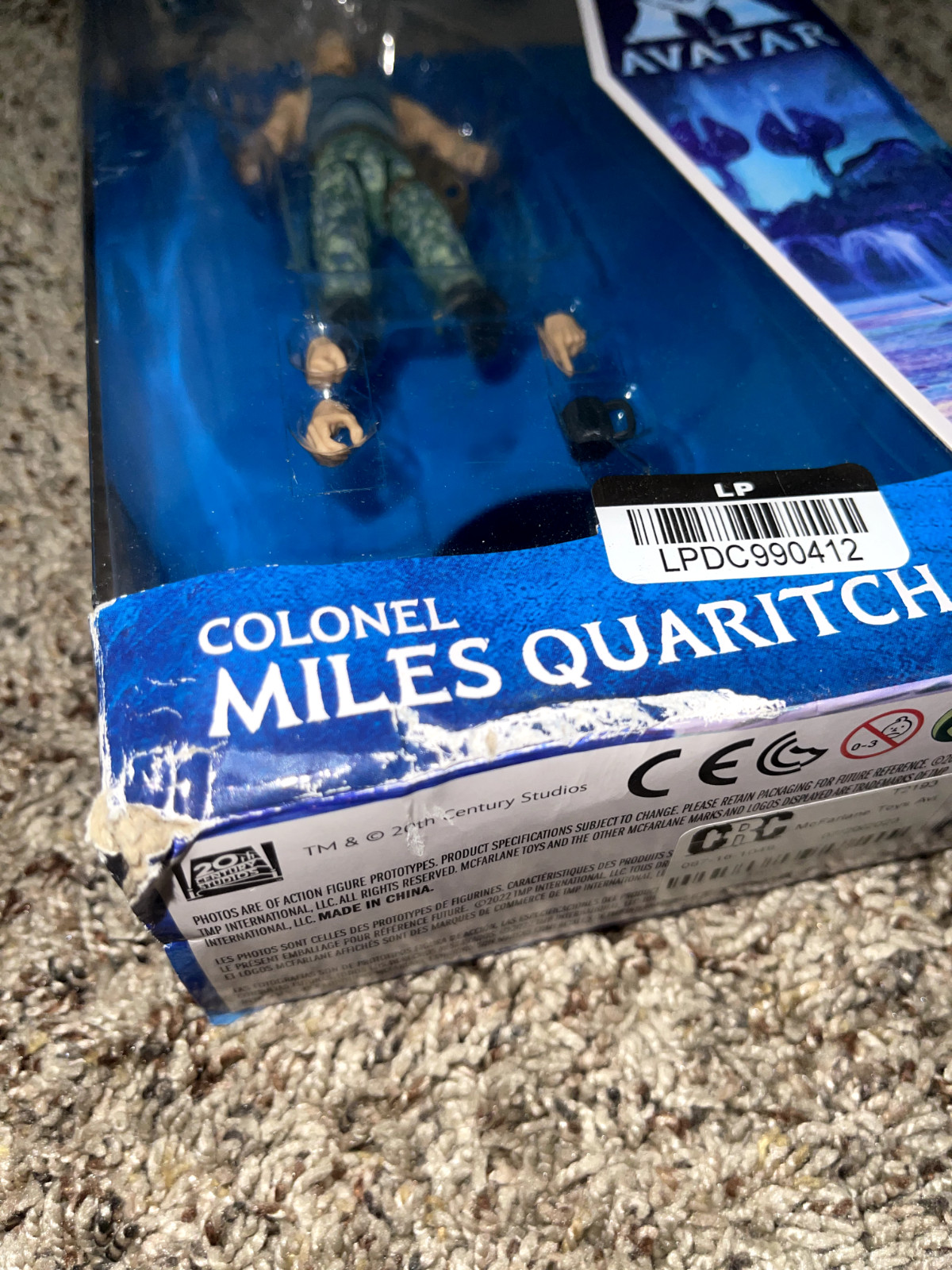 McFarlane Toys Avatar Colonel Miles Quaritch Figure 4.25&Prime; Damaged Box