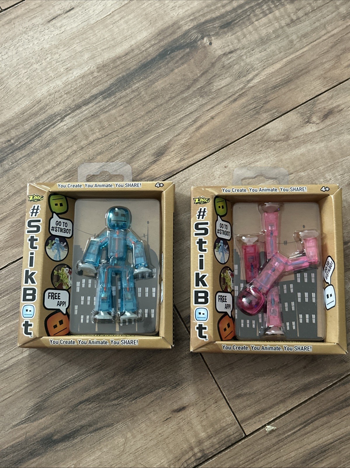 StikBot 2 Translucent 3.25&Prime;-inch (8 cm) Poseable Figure Blue And Pink