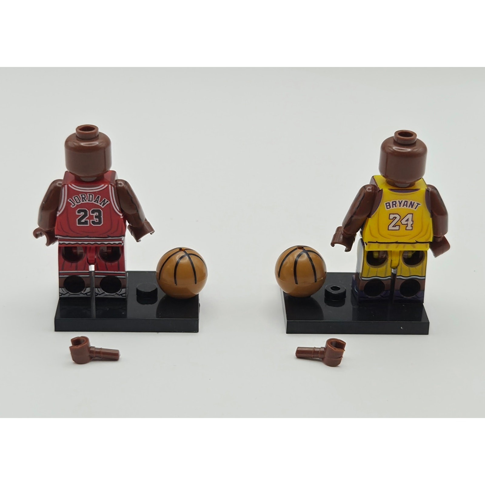 Custom Michael Jordan Kobe Bryant Basketball Minifigure Lot W/ Balls & Stands