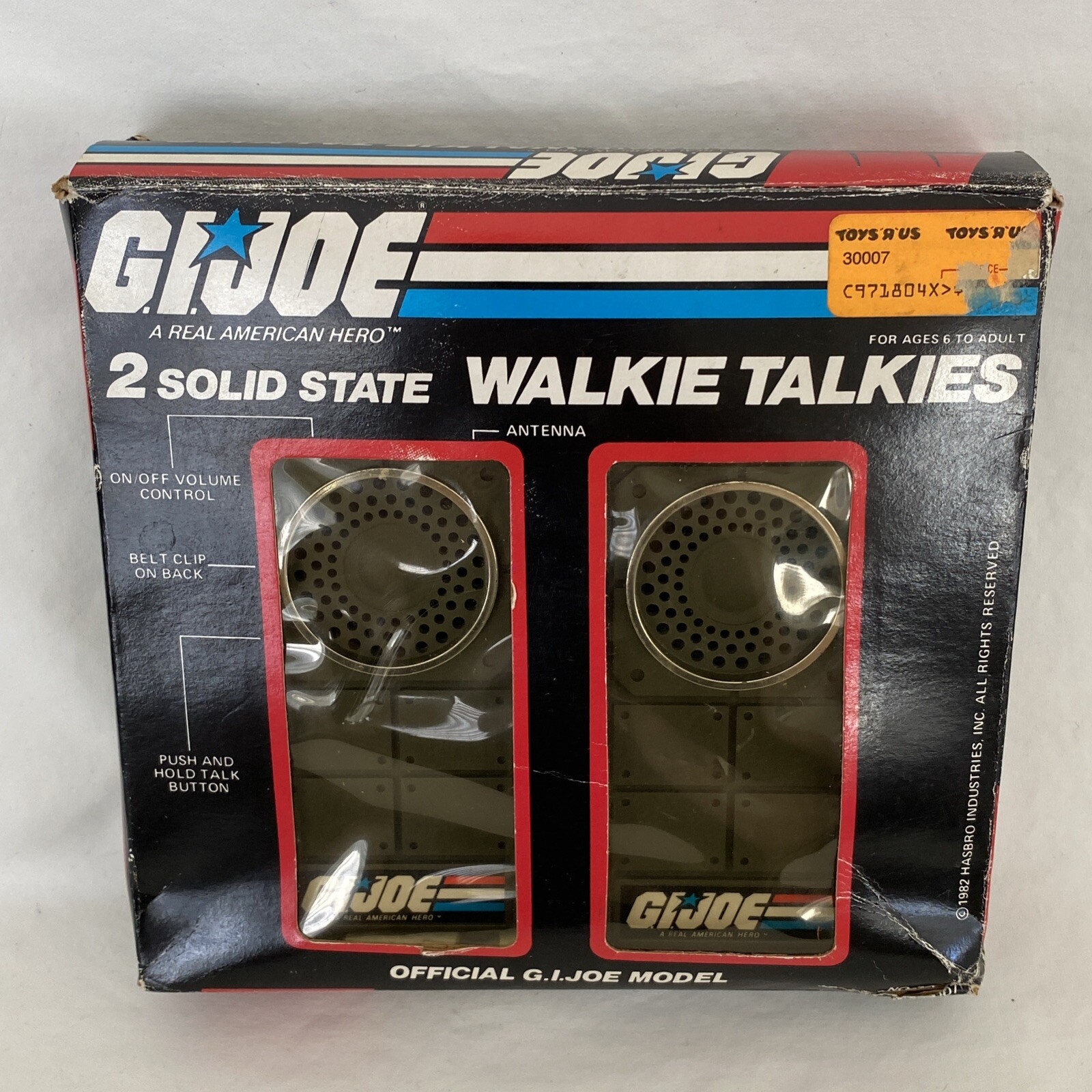 Hasbro 1982 GI JOE 2 SOLID STATE WALKIE TALKIES Open Box #30007 VGC RARE!