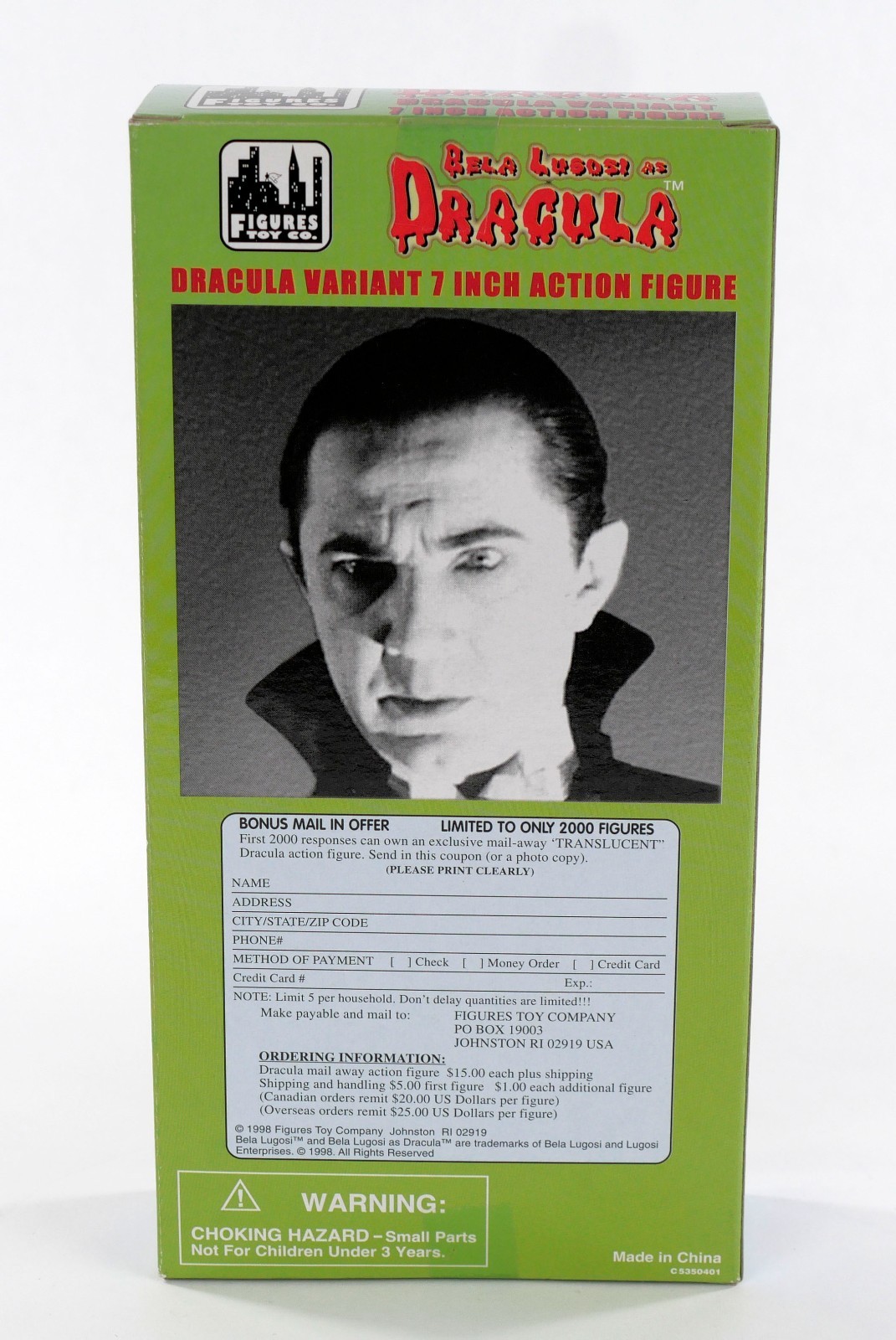 1998 Dracula Variant 7 Inch Action Toy – Figures Toy Co. – NIB – Horror Film