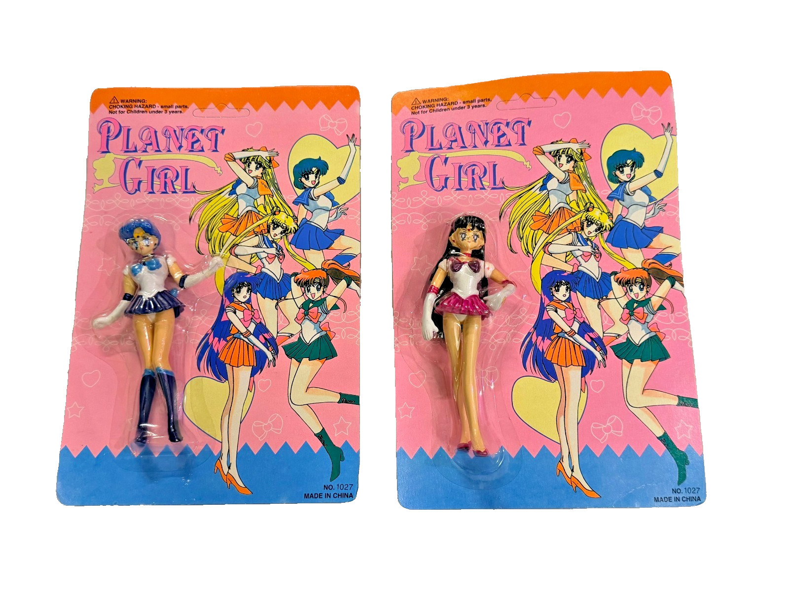 2 LOT Vintage Planet Girl Imitation of Sailor Moon MERCURY & MARS Figurines