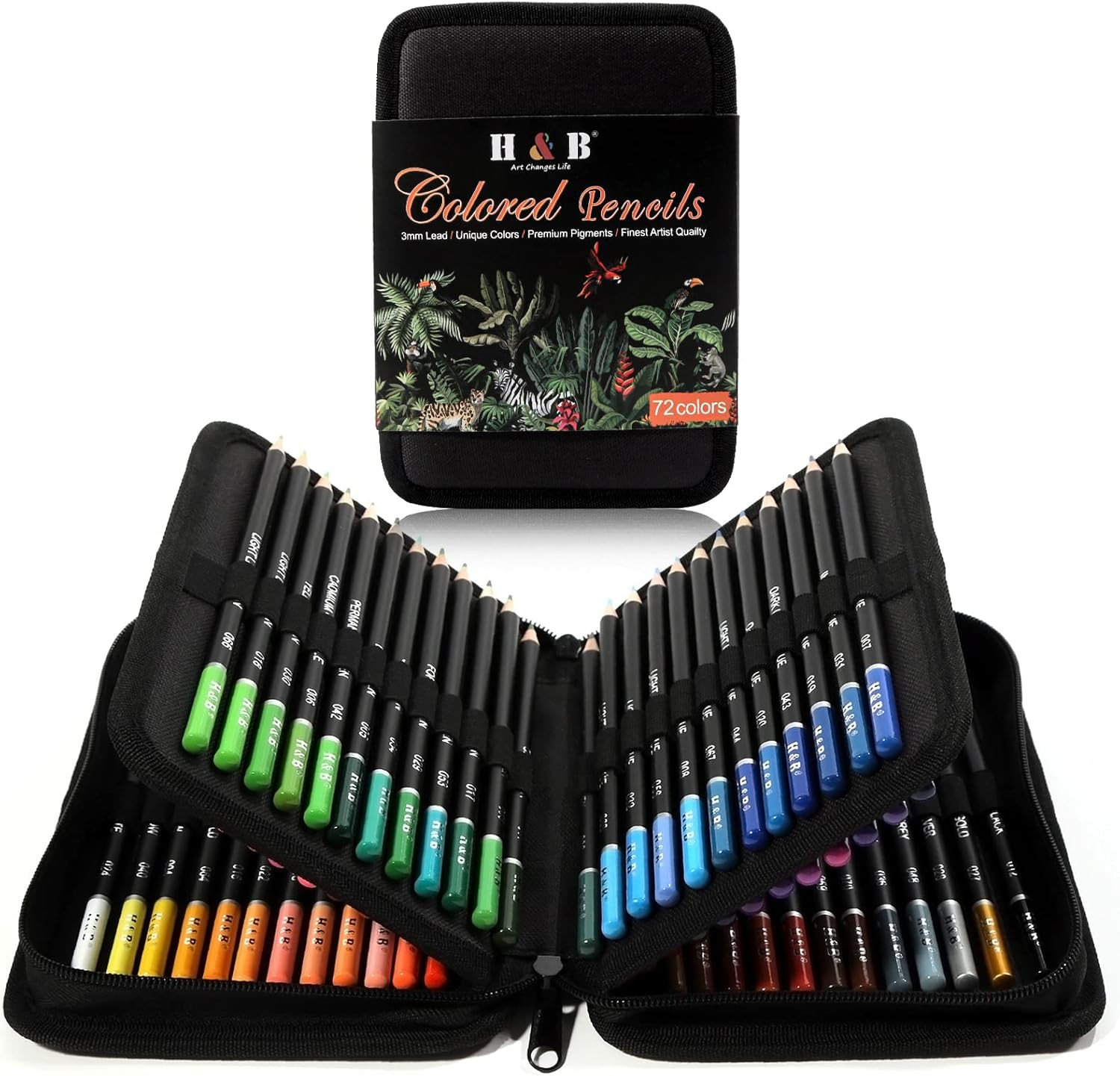 72 Colored Pencils Kit, Oil-Based Soft Core Art Supplies for Adults and Beginner