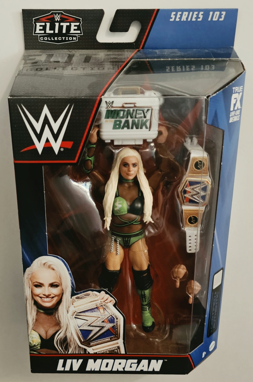 WWE ELITE COLLECTION SERIES 103 LIV MORGAN FIGURE w/ MITB & WOMEN&rsquo;S CHAMPIONSHIP