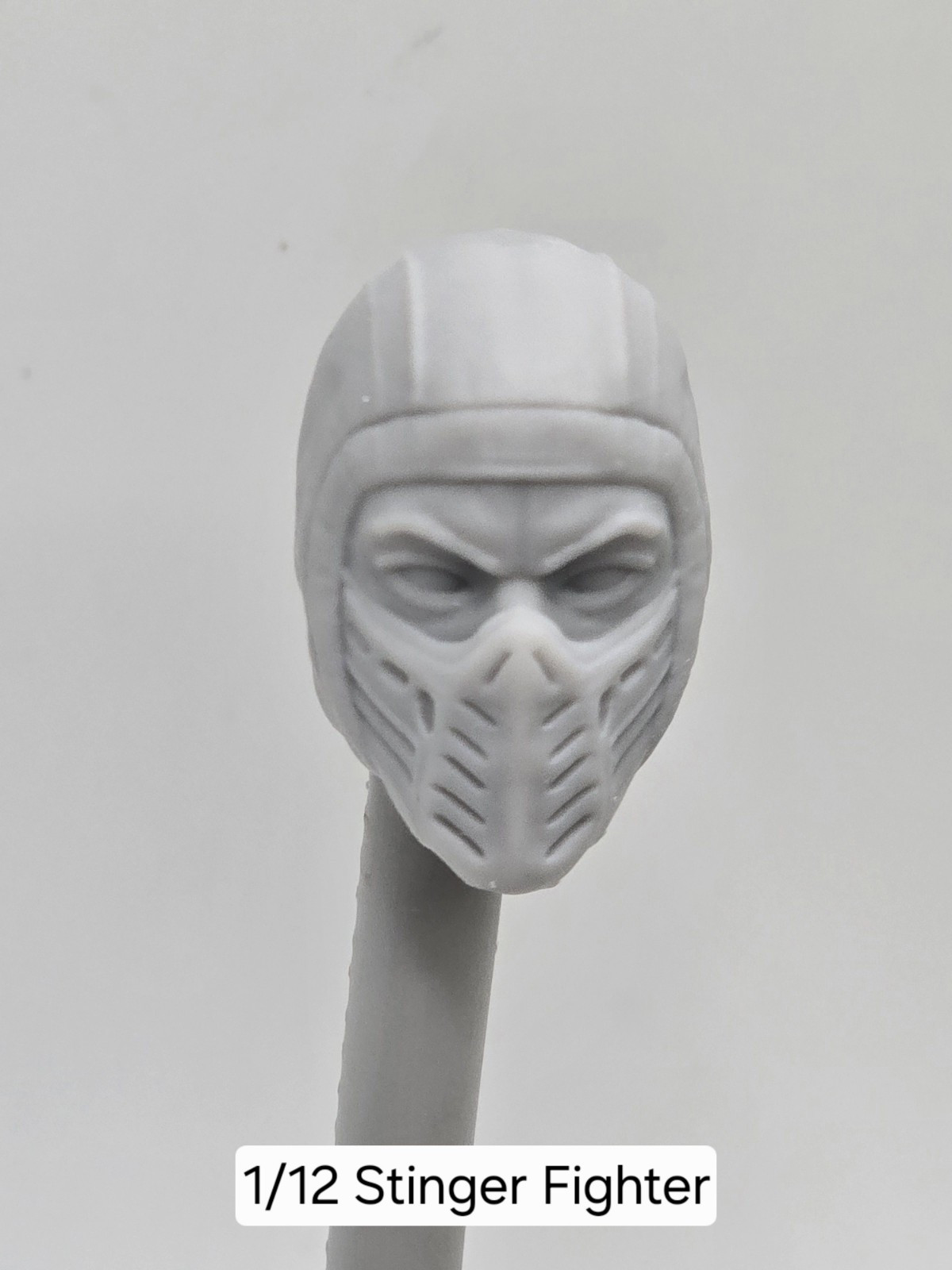 3d Printed COMBAT OF MORTALS STINGER NINJA HEAD 1:12 6&Prime; Classified/Legend Scale