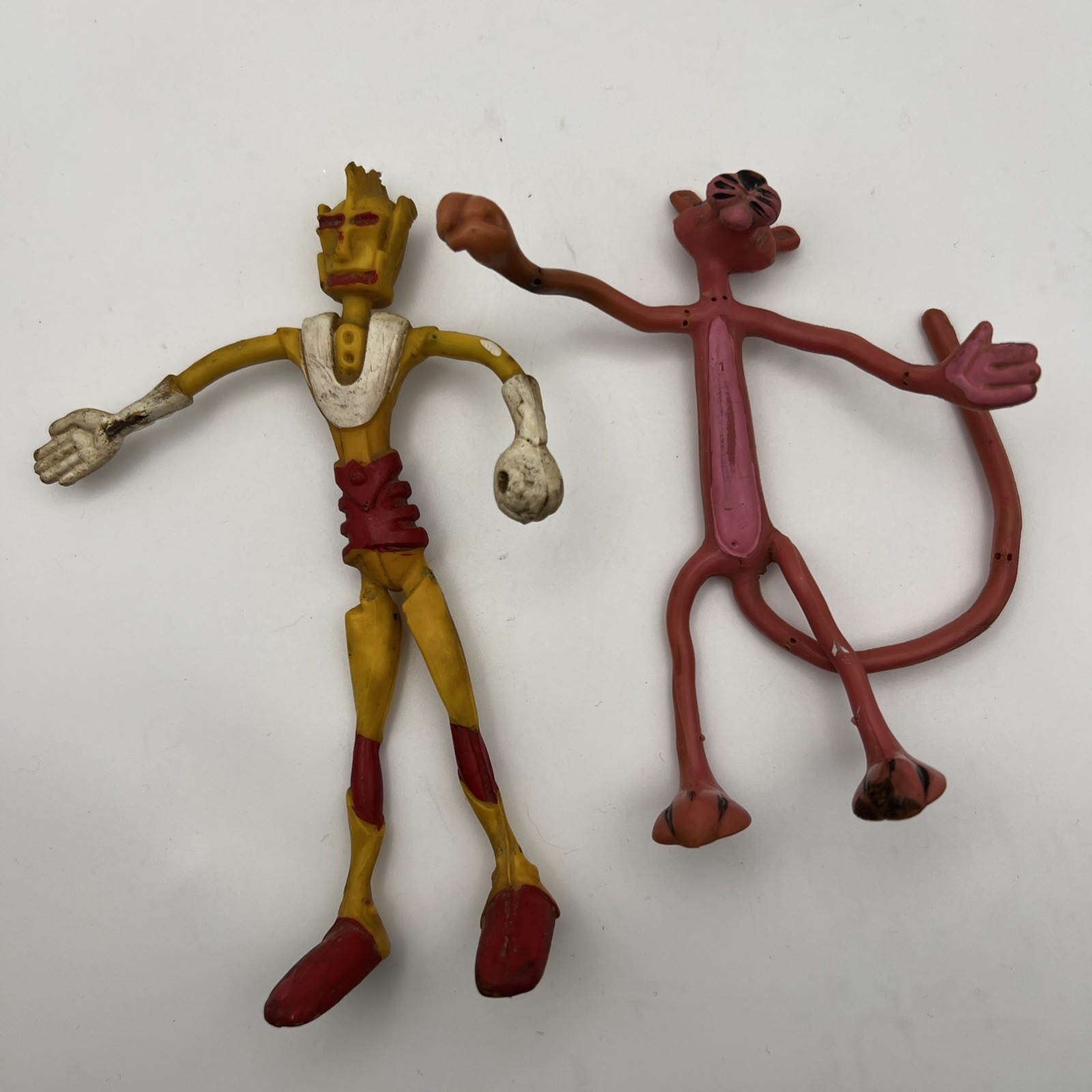 Vintage Pink Panther Bendy Space Alien 1970s Hong Kong Bendable LOT