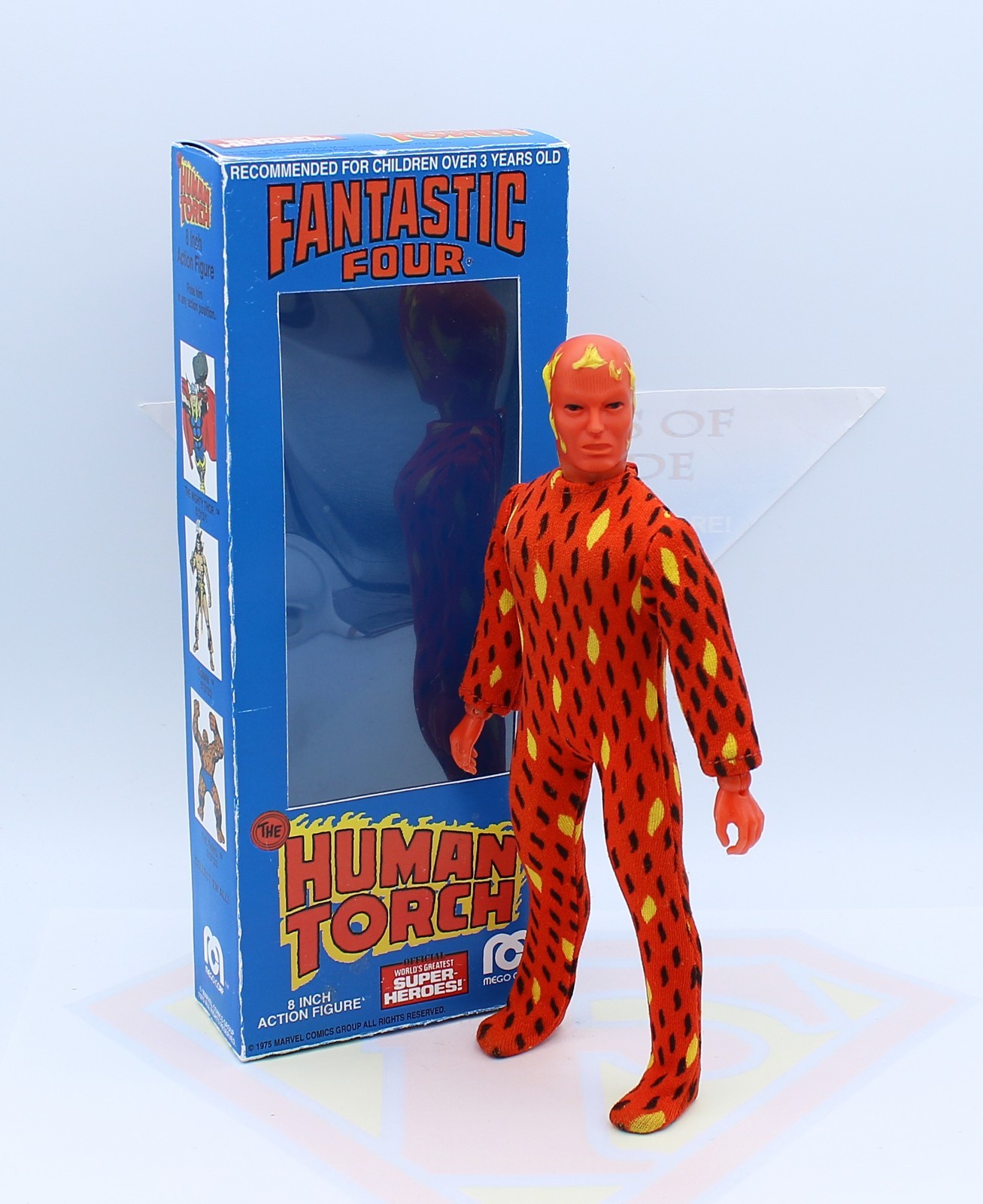 Mego Vintage 1975 Human Torch ~Original Fantastic Four Action Figure ~Repro Box