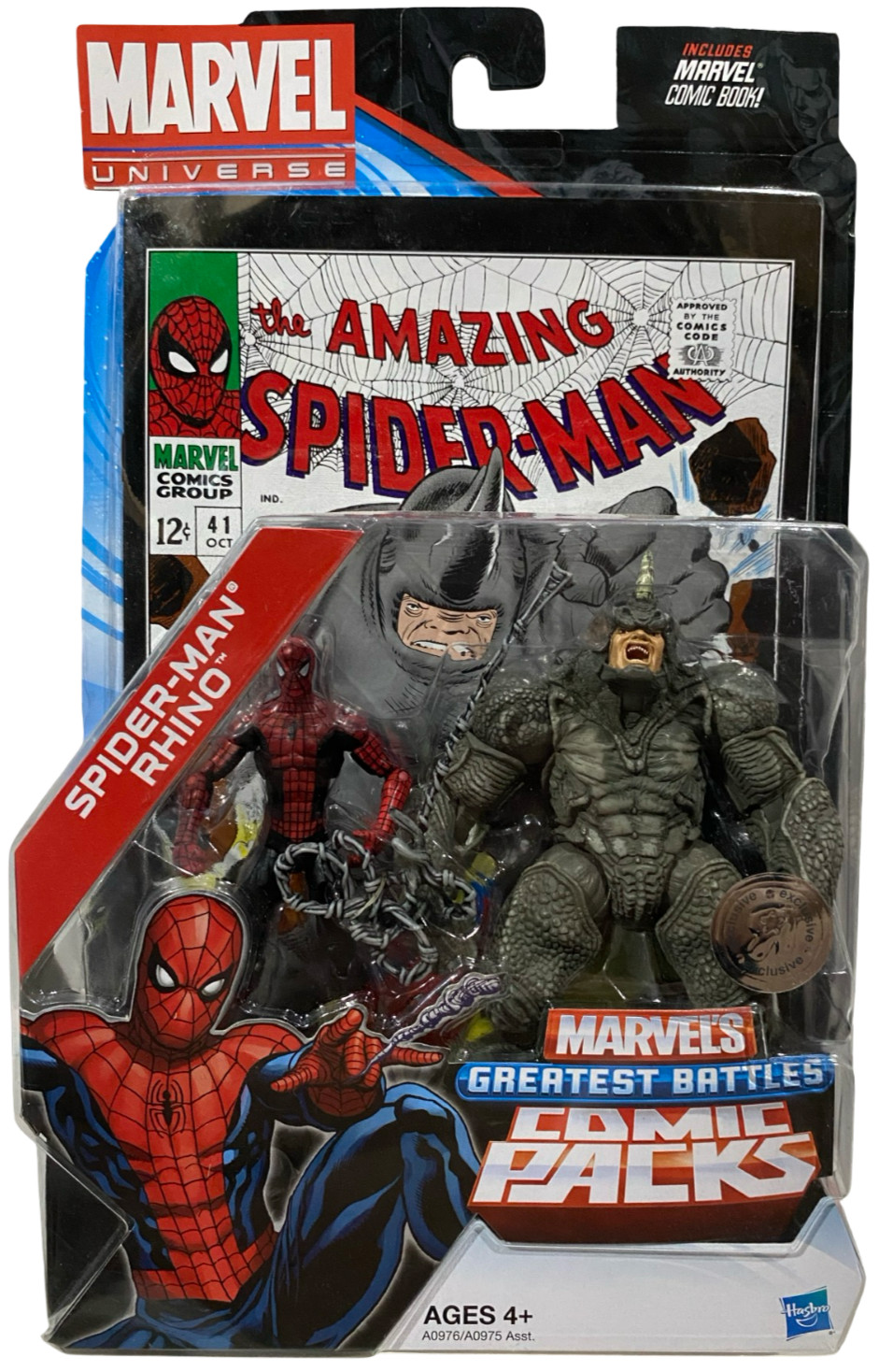 Marvel Greatest Battles Comic Packs Spider-Man vs Rhino Figure Set w Book NEW