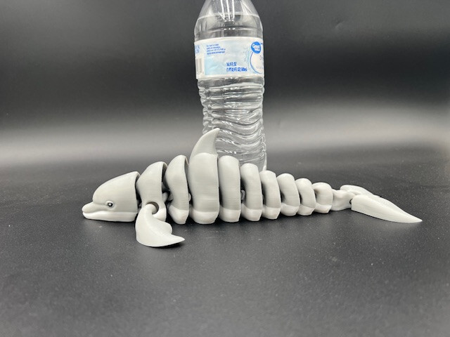 D Printed Flexi Dolphin by KeKreations3D – Articulated Ocean Animal Figure – Gra