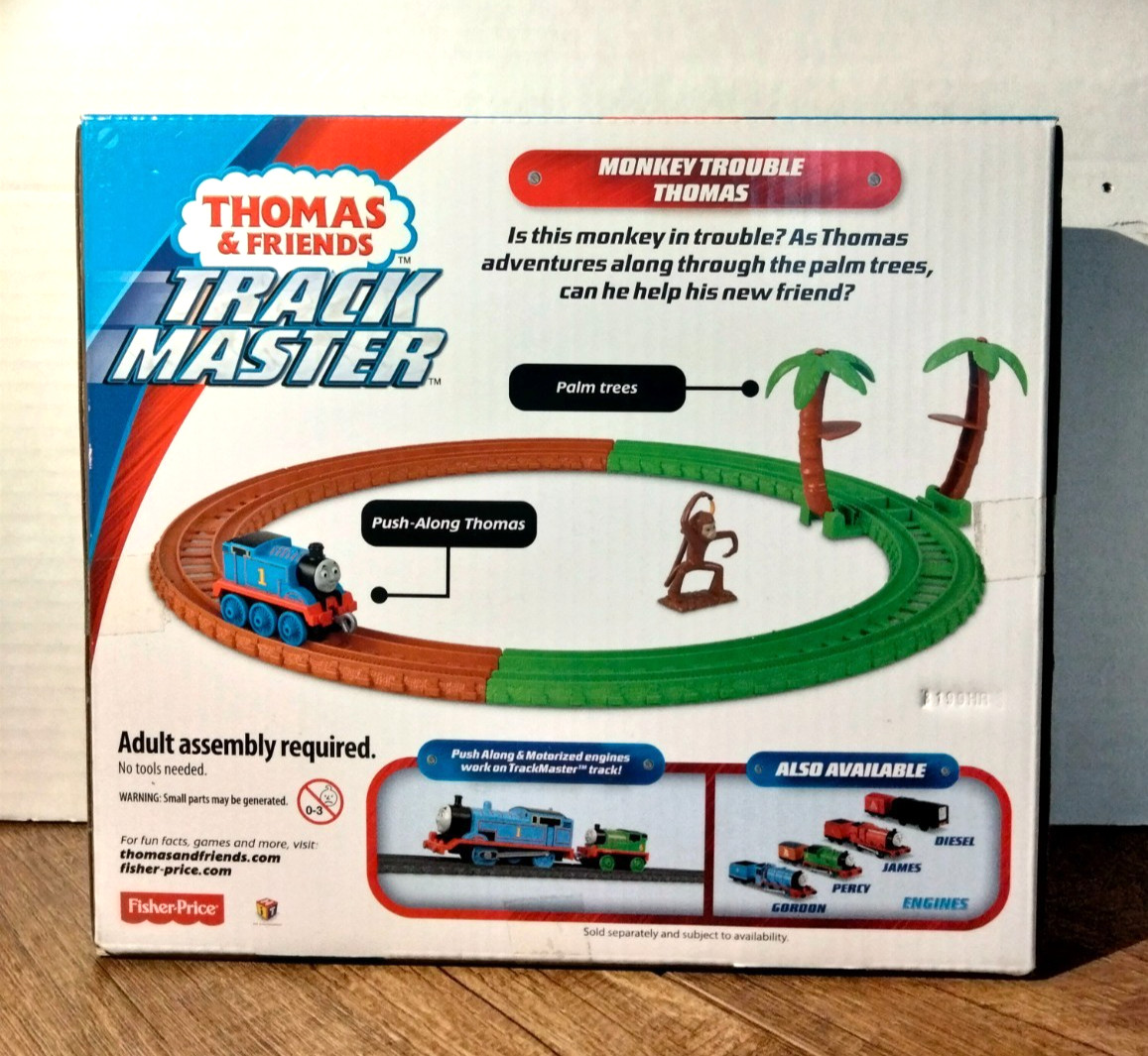 THOMAS & FRIENDS TRACK MASTER-MONKEY TROUBLE THOMAS-PUSH ALONG METAL ENGINE-NEW