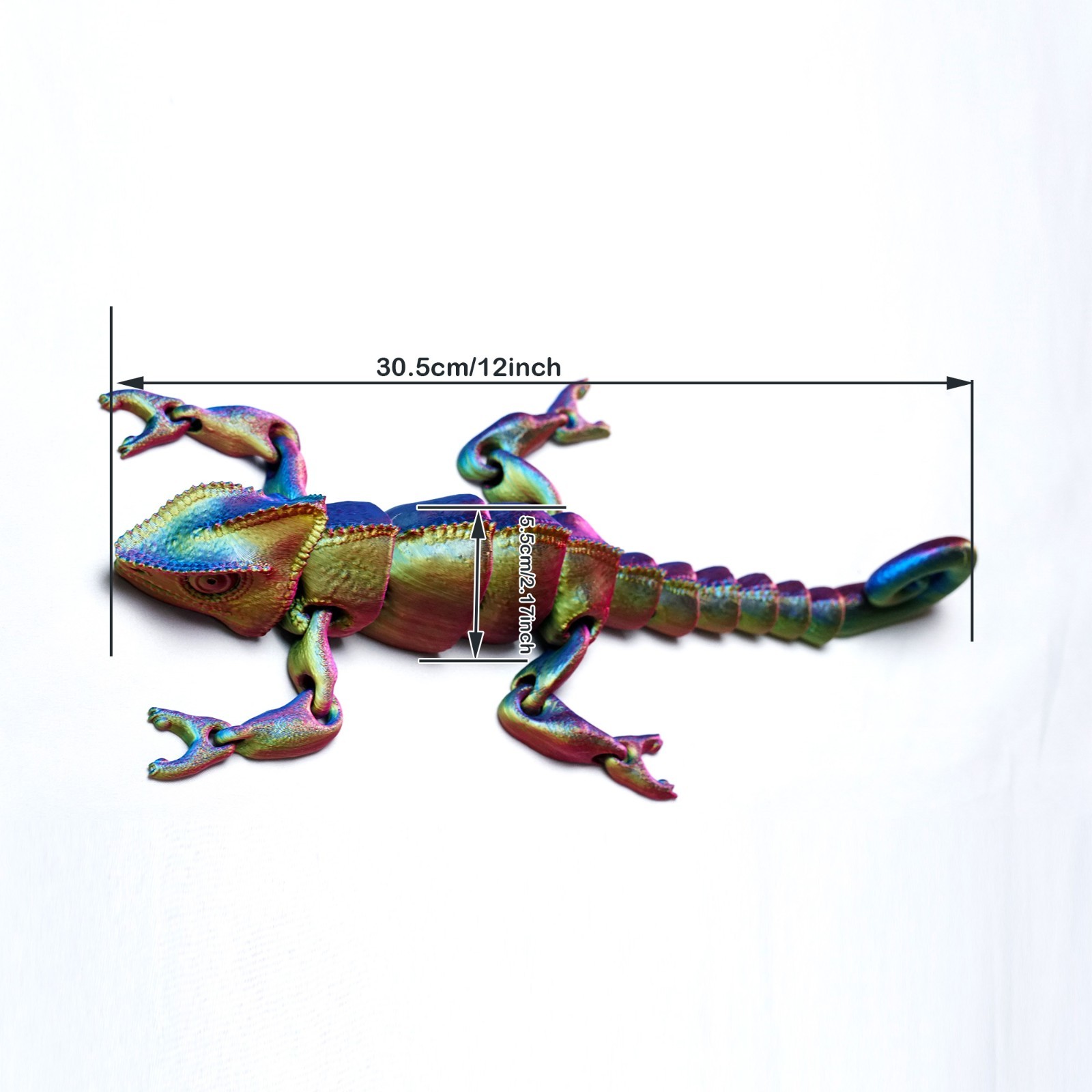 12inch 3D Printed Lizard Model,Articulated Animals Figure,Fidget Toys Home Decor