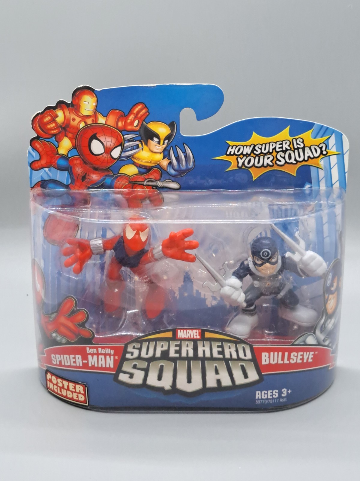 NIB 2007 Marvel Hasbro Super Hero Squad BEN REILLY SPIDER MAN & BULLSEYE 2.5&Prime;
