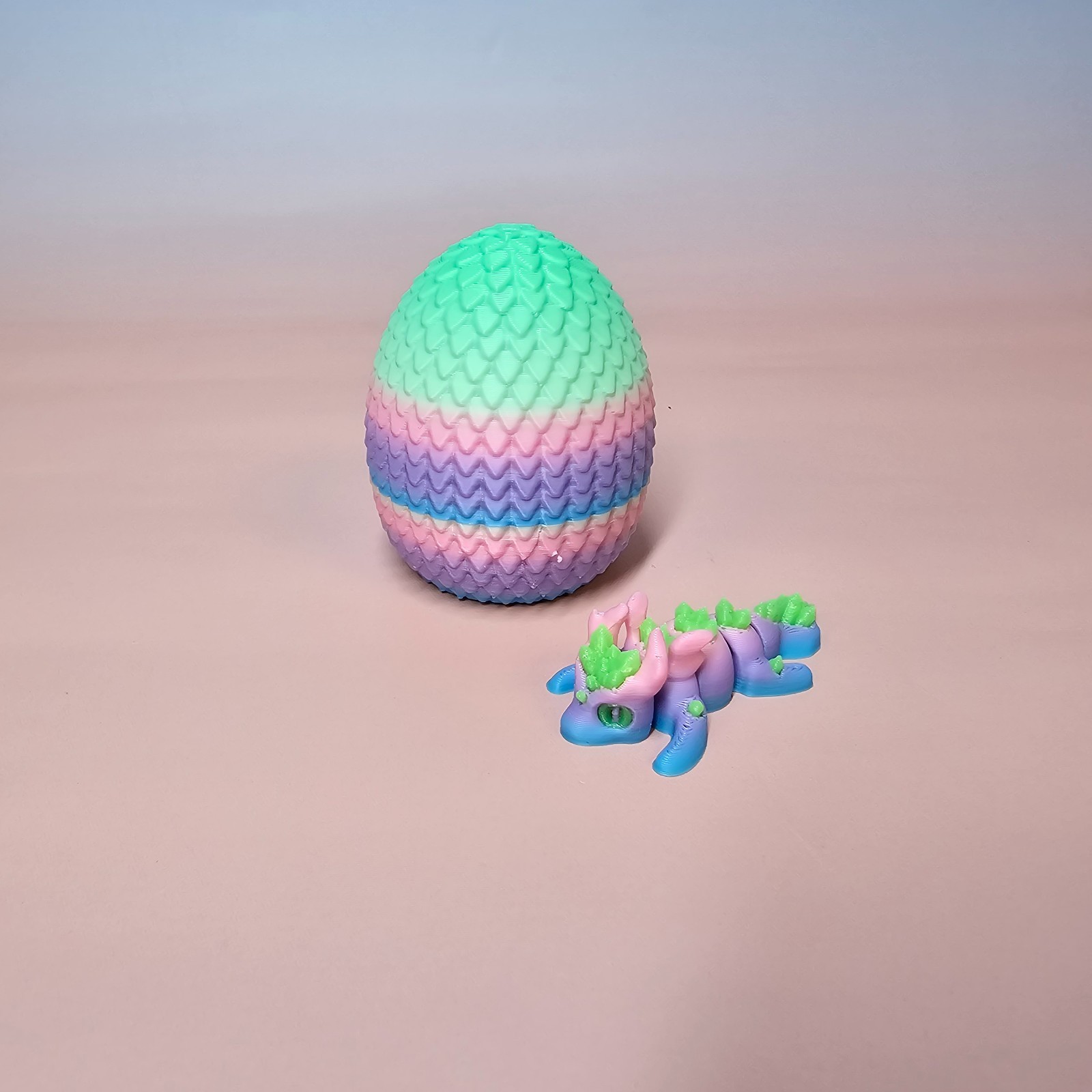 Egg With Crystal Dragon 3D Printed
