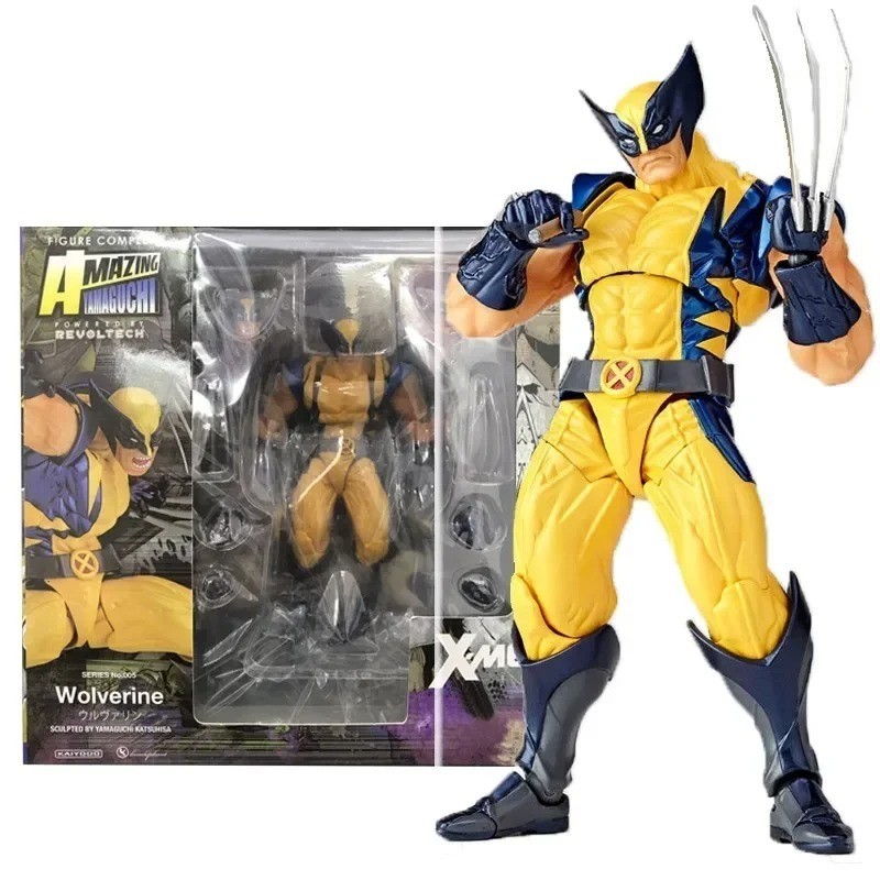 New Revoltech Yamaguchi Wolverine Deadpool Comic Version Action Figure Mode Gift