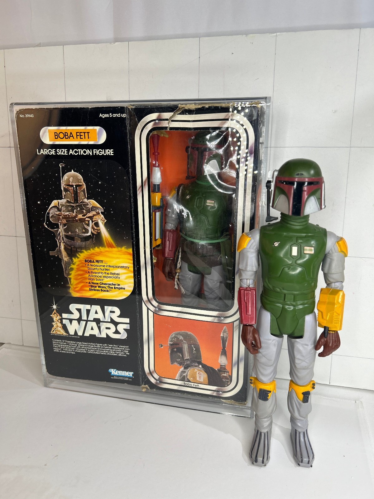 2 Vintage Star Wars Boba Fett large size figure 12” 14&Prime; inch 1979 Loose + Box