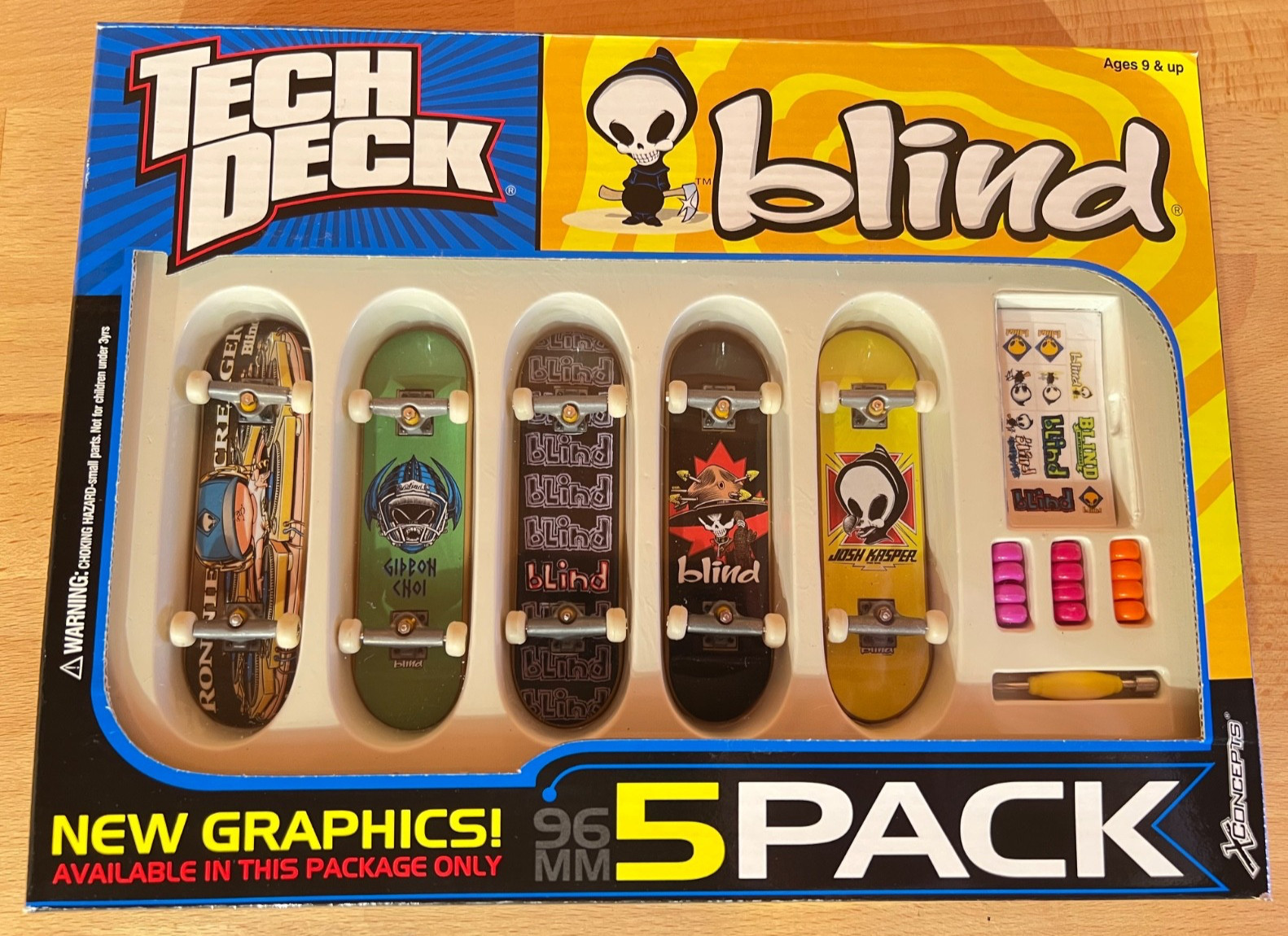 Vintage 2002 Tech Deck Blind Skateboards 5 Pack Fingerboards EXCLUSIVE ART New