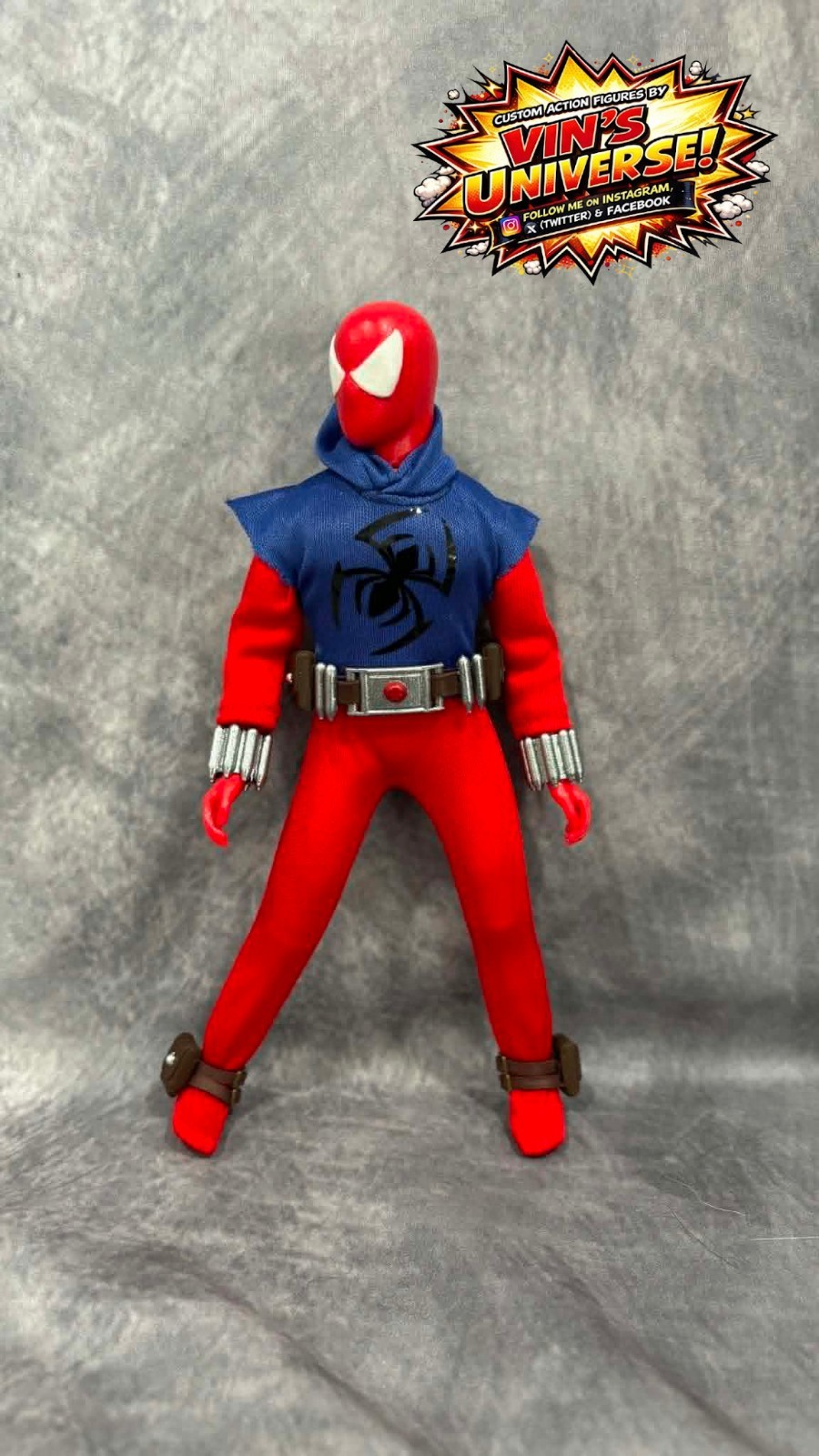 Custom 8&Prime; Mego Scale SpiderMan Peter Parker Ben Reilly Scarlet Spider-Man & Case