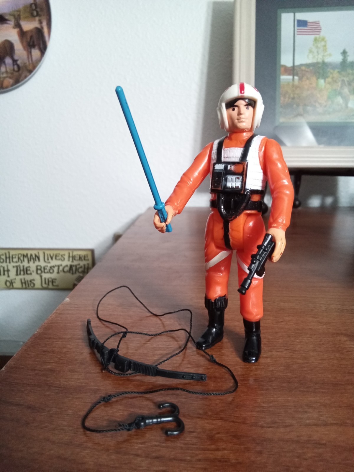 Vintage Star Wars 1978 Luke X-Wing Figure Complete + Survival Belt/Hook! *READ*!