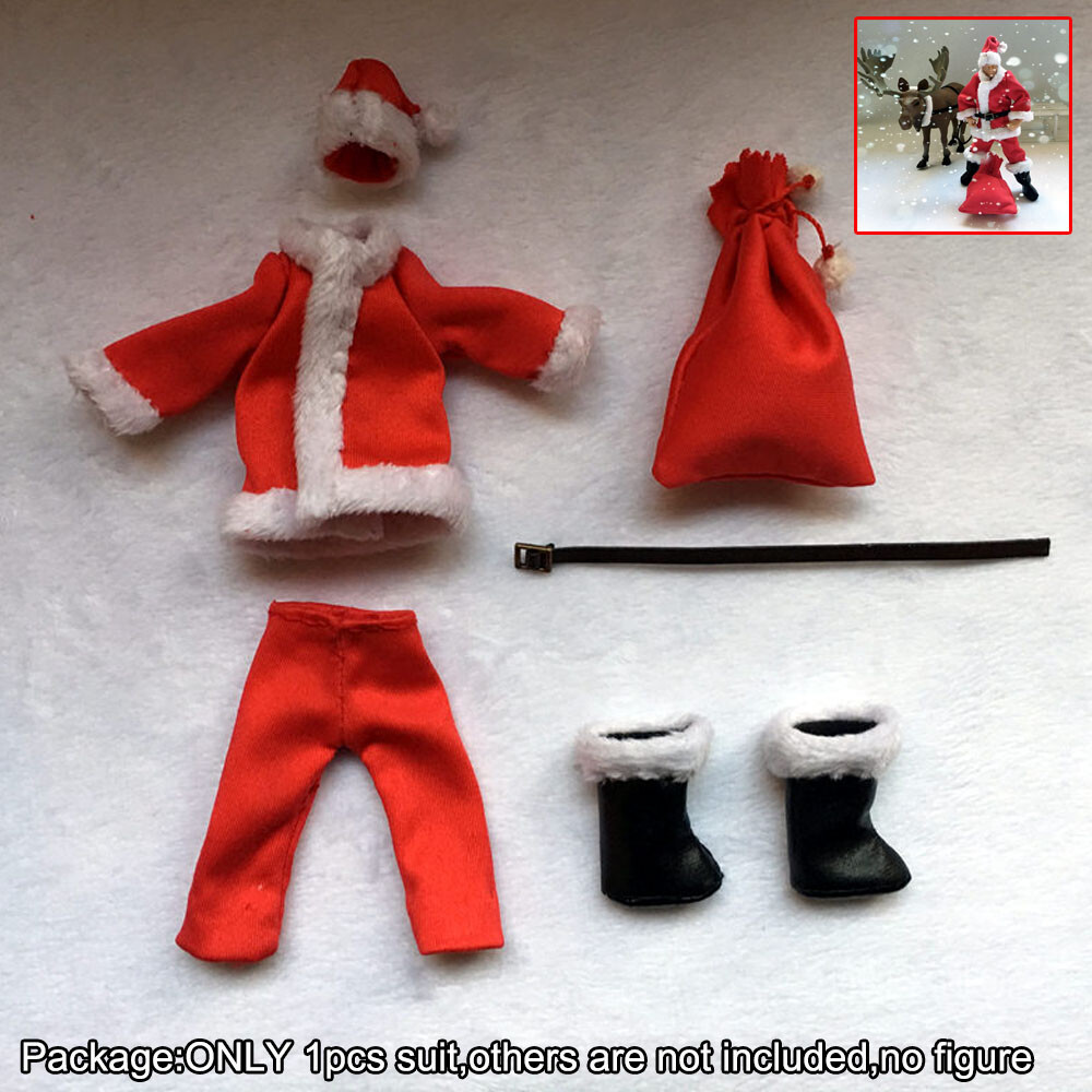 Handmade 1/18 Christmas suit Clothes Set For 3.75&Prime; Thin Male Figure Accessory