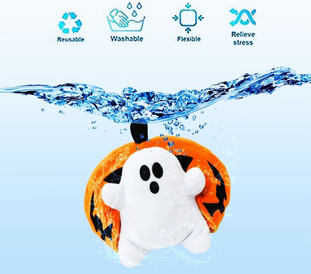 Cute Ghost Halloween Pumpkin Reversable Plush Toy For Children Or All Ages