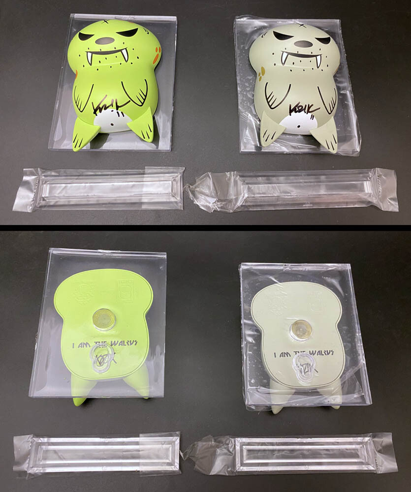 Frank Kozik SIGNED 3.5&Prime; Munky King Omi Grey & Green I am The Walrus AUTOGRAPHED