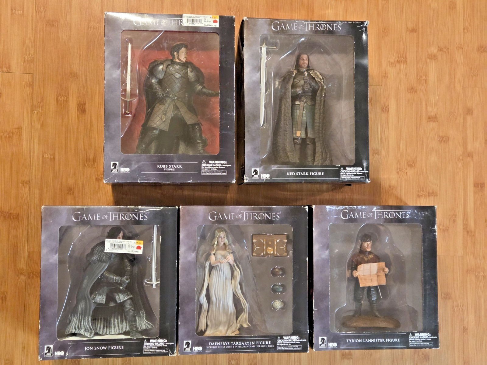 LOT OF 5 DARK HORSE DELUX 2014 GAME OF THRONES ACTION FIGURES, NEW IN BOX