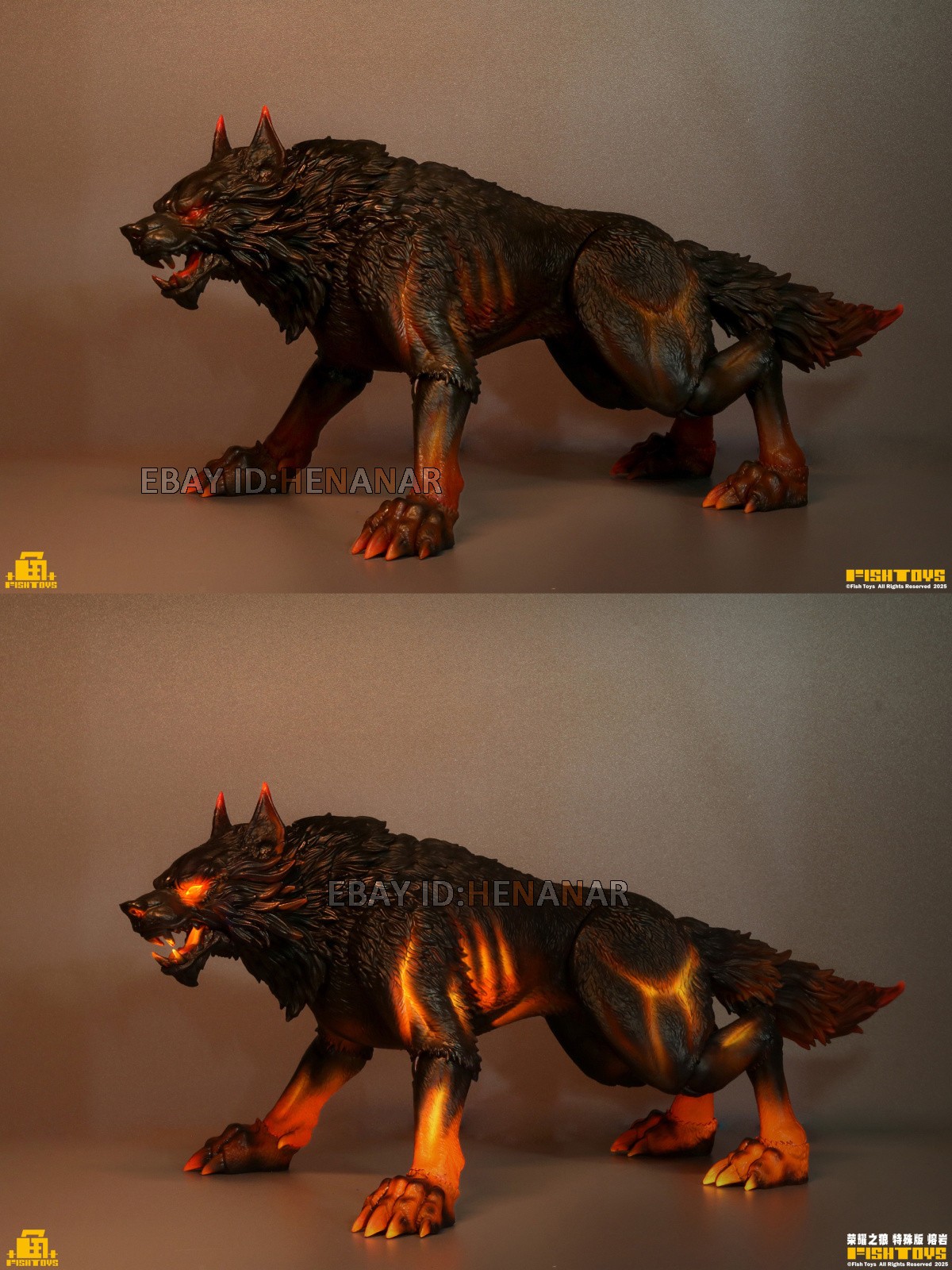 Fish Toys D20 studio Wolf Fluorescence Action Figure 38*22CM Removable Armor