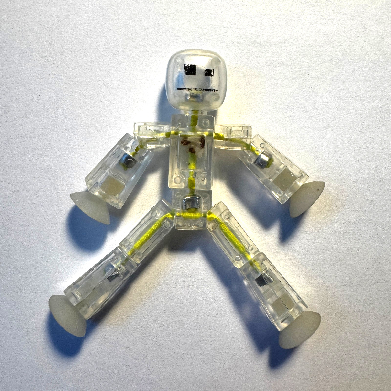 Toy Shed Stikbot Robot Mini Clear & Neon Yellow 3&Prime; Action Figure *READ*