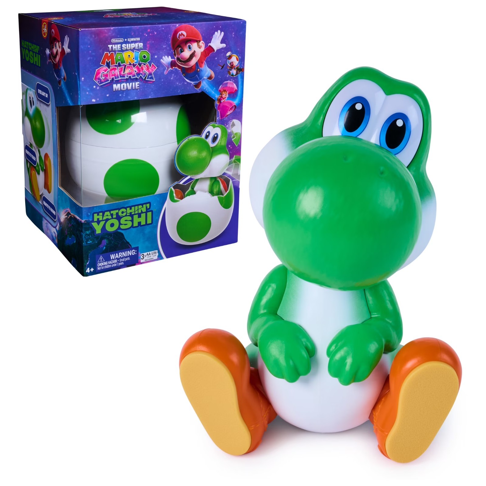 Super Mario Galaxy Movie, Hatchin&rsquo; Yoshi Interactive Yoshi Figure, For Ages 4 Up