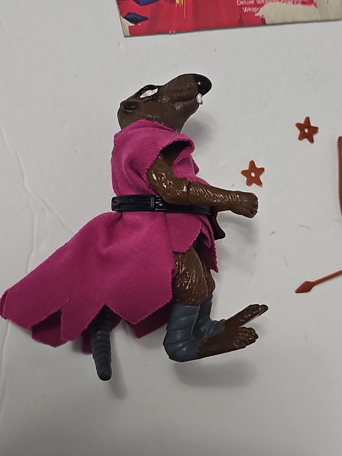 Vtg 1988 TMNT Master Splinter SOFT HEAD 100% COMPLETE + BIOCARD GREAT COND