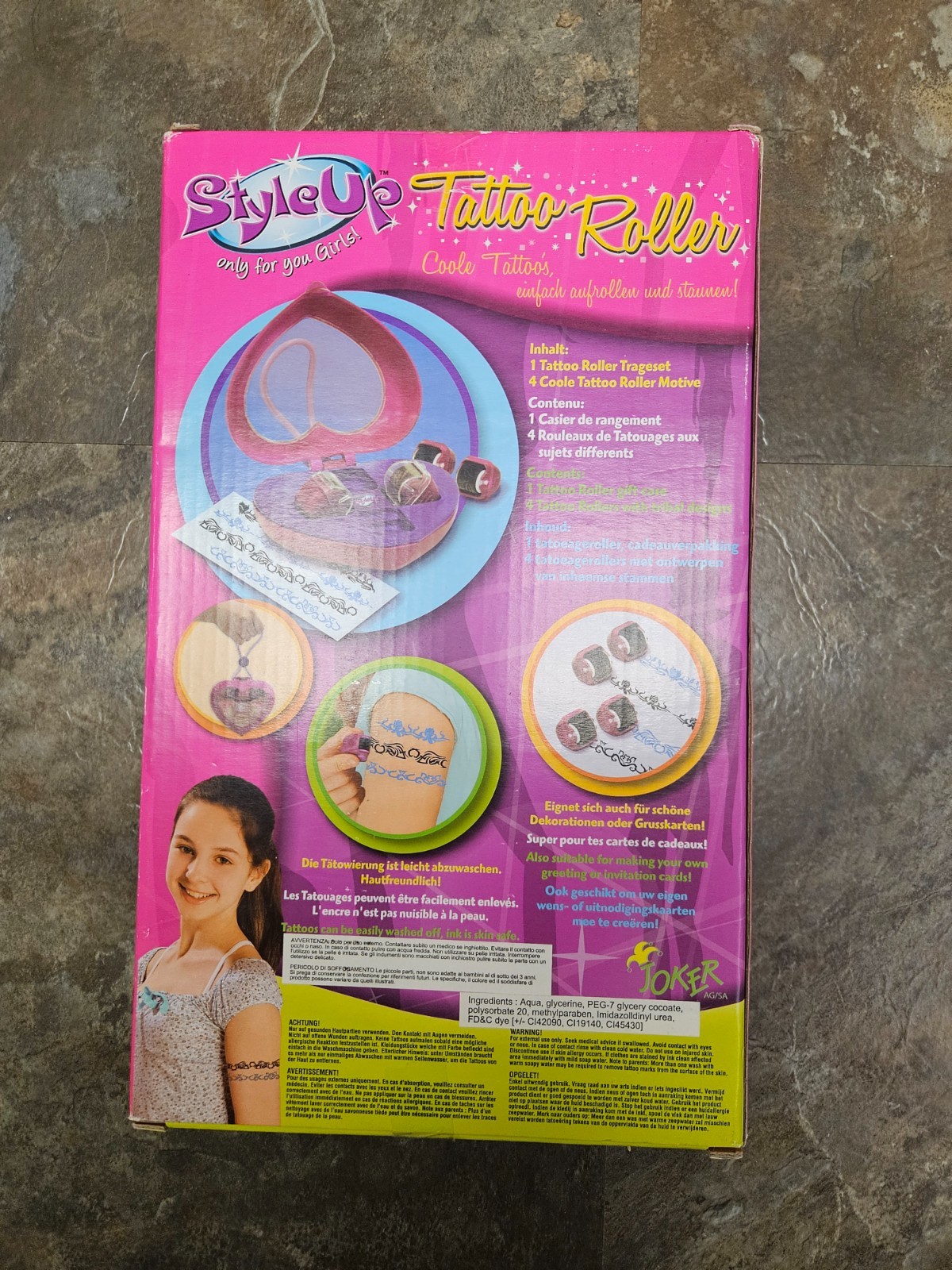 Style Up Tattoo Roller BY JOKER Vintage Toy Produced By The European Brand 4 Sty