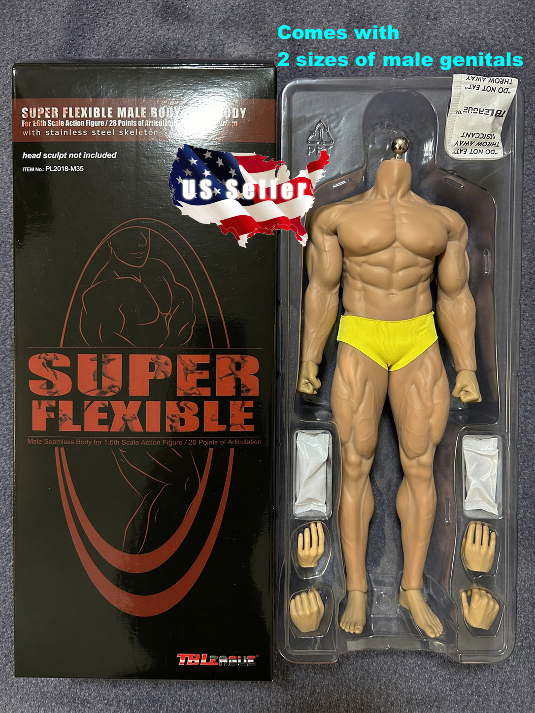 Uncensored PHICEN M35 1/6 Steel Skeleton Male Seamless SUPER Muscular Figure USA
