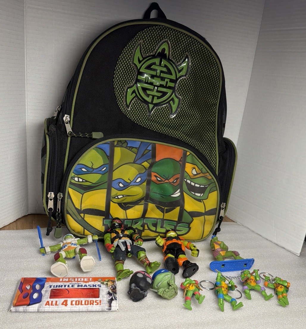 TMNT Teenage Mutant Ninja Turtles Toys Figures & Kids Backpack Lot 2005 – 2015