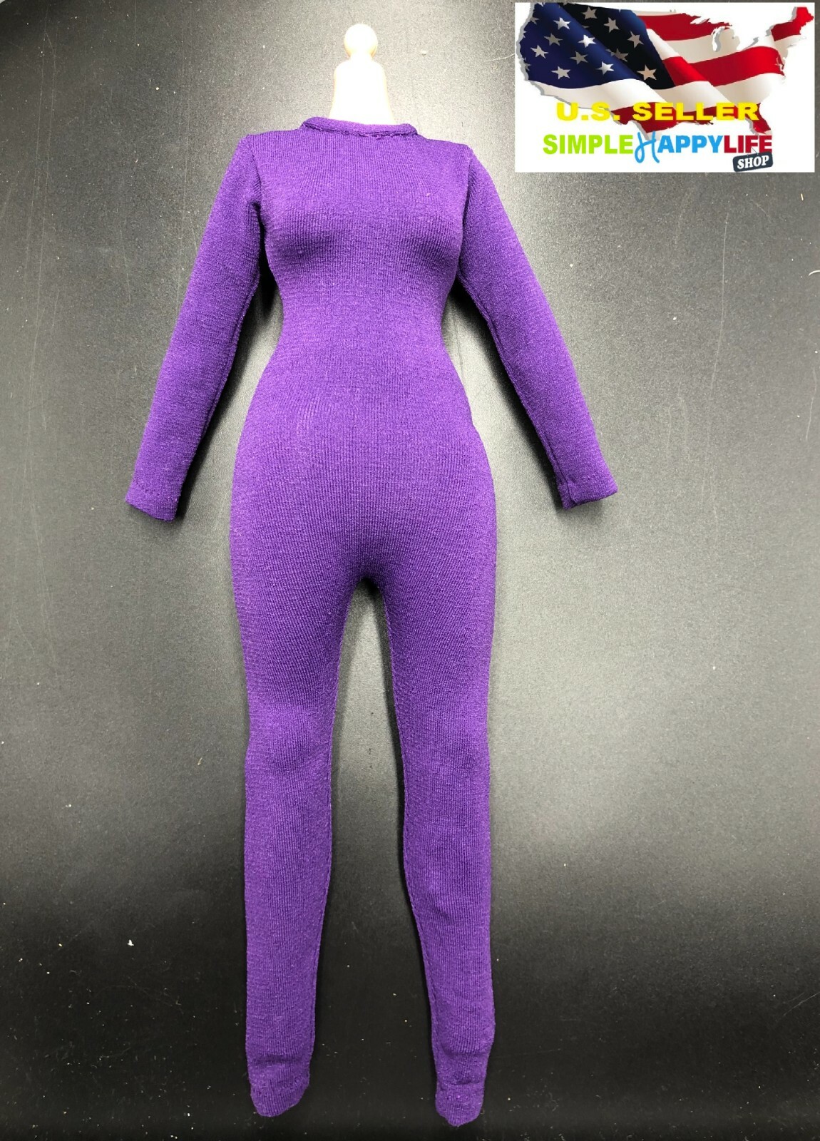 1/6 PURPLE Tights stretch suit Long Sleeve for 12&Prime; female figure phicen ❶USA❶