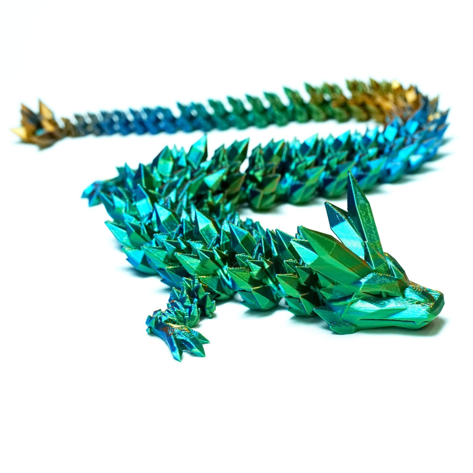 20inch 3D Printed Crystal Dragon Model,Articulated Animals figure,Toy Home Decor