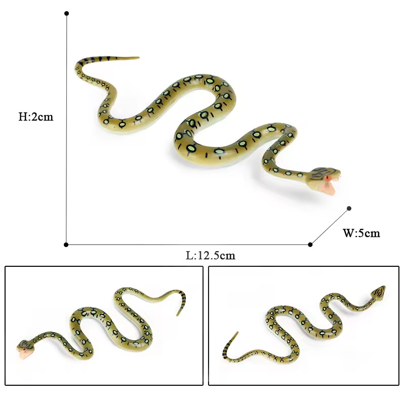 Burmese Python Snake Toy Action Figure Small Animal Figurine Doll Gift for Kids