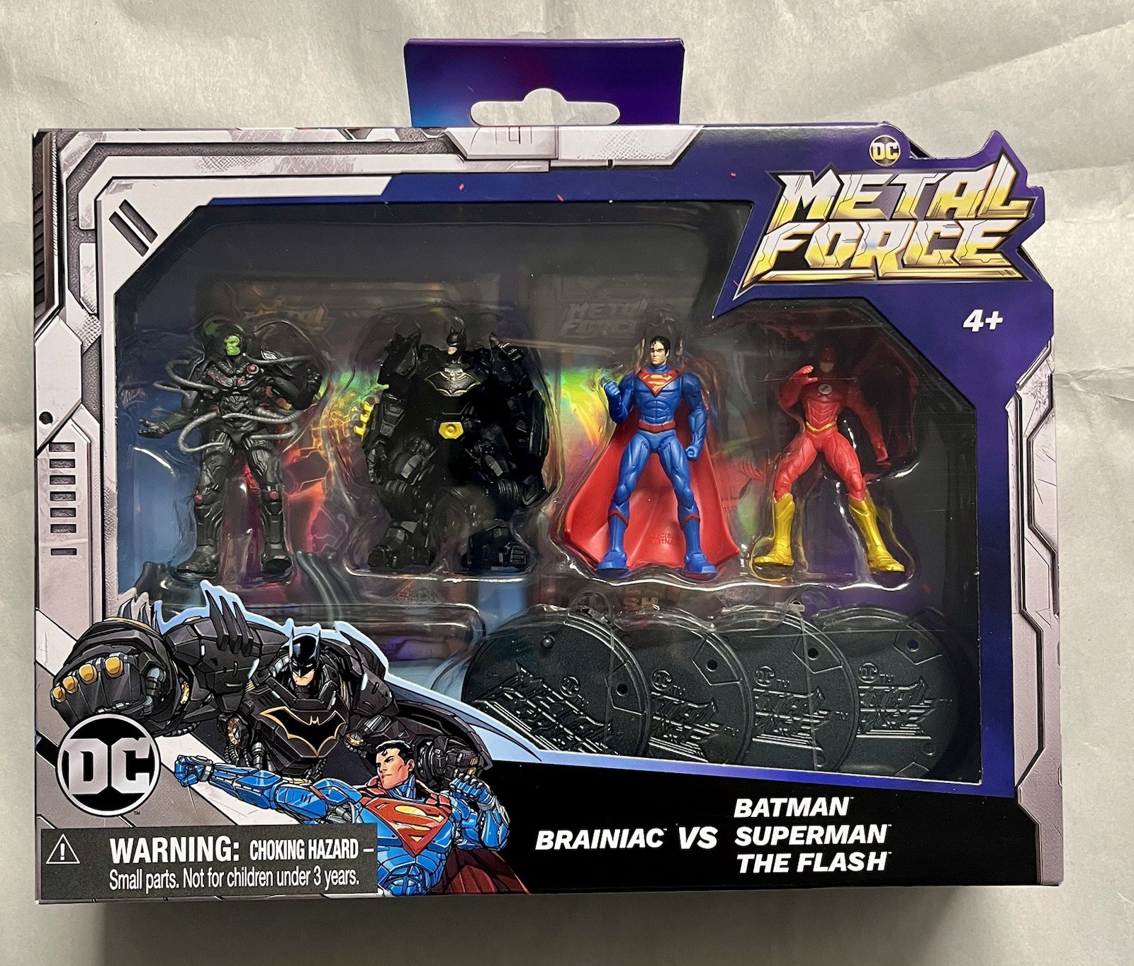 DC Comics Metal Force Team up Brainiac Vs Batman Superman The Flash Set 4