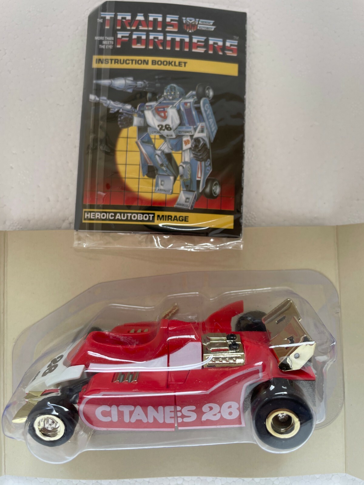 TRANSFORMERS G1 Reissue Mirage Blue / Clear Black/Gold Red Free SpeedPAK Ship