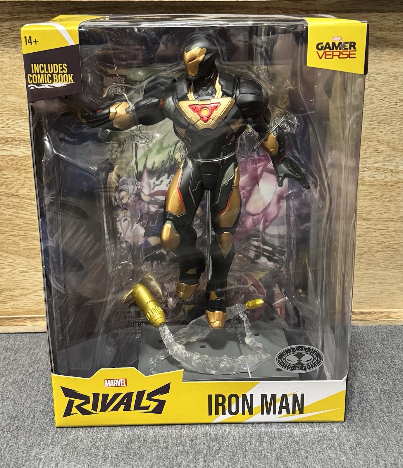 McFarlane Marvel Rivals Iron Man PLATINUM EDITION CHASE Black & Gold 1:6 SEE PIC