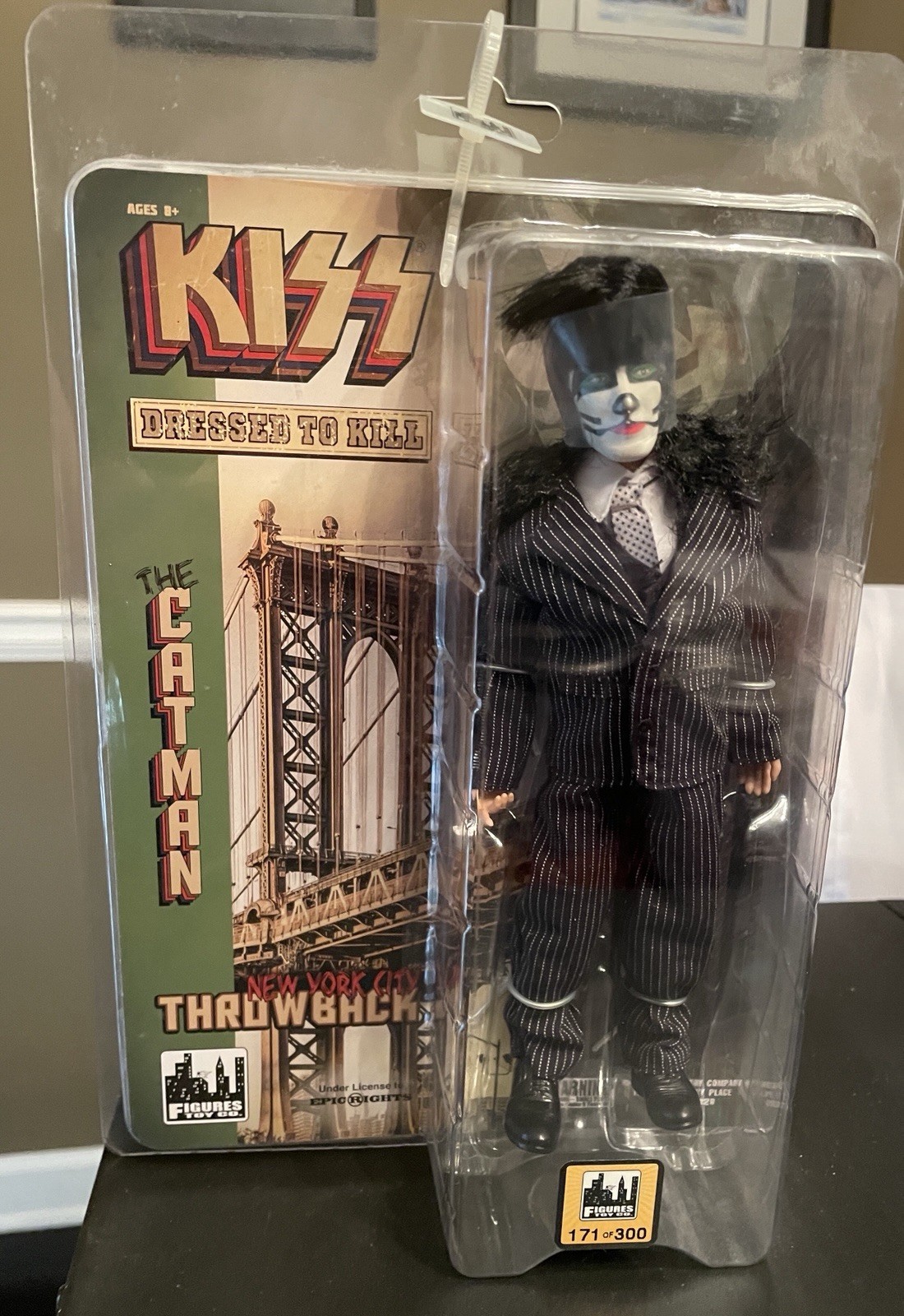 KISS 8 Inch Action Figures Dressed To Kill Throwback Series: The Catman #171/300