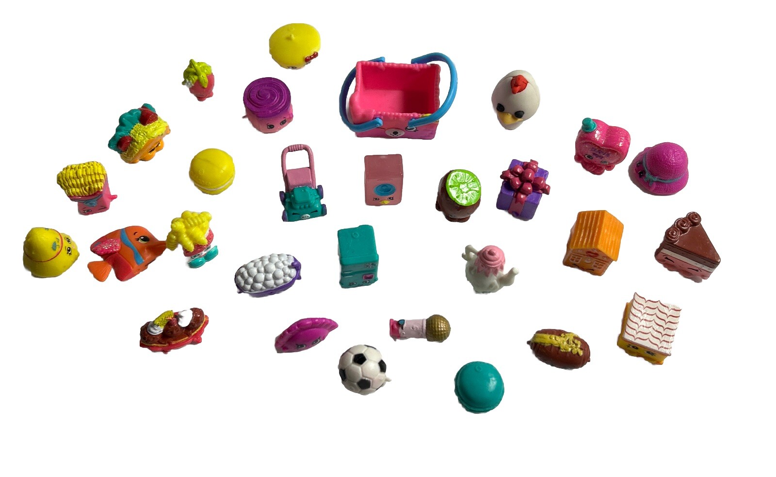 Bag of Mini Shopkins mixed Lot of 28 selections from different Seasons. Used