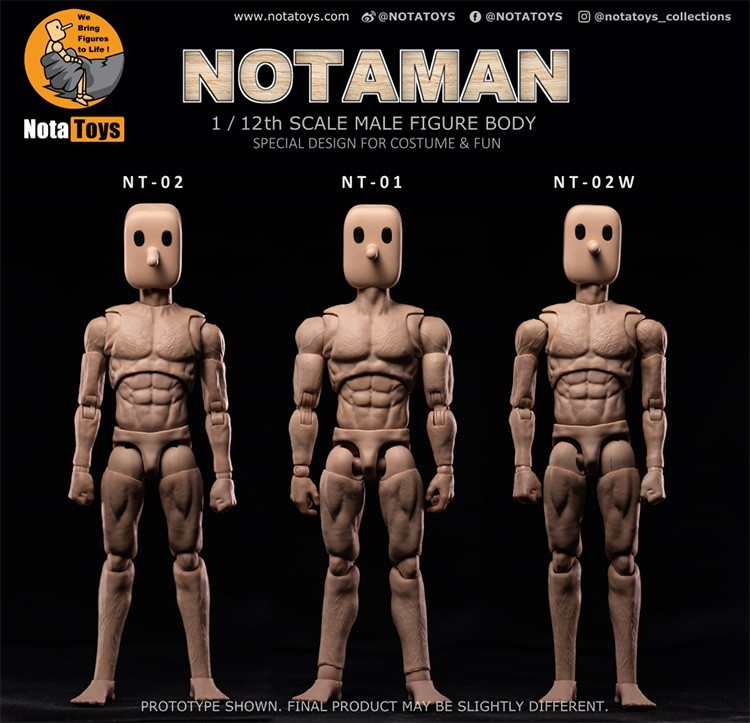 Notaman Nota Studio 1/12 Male Action Figure 6 inch 6&Prime; Body Square Head Soldier