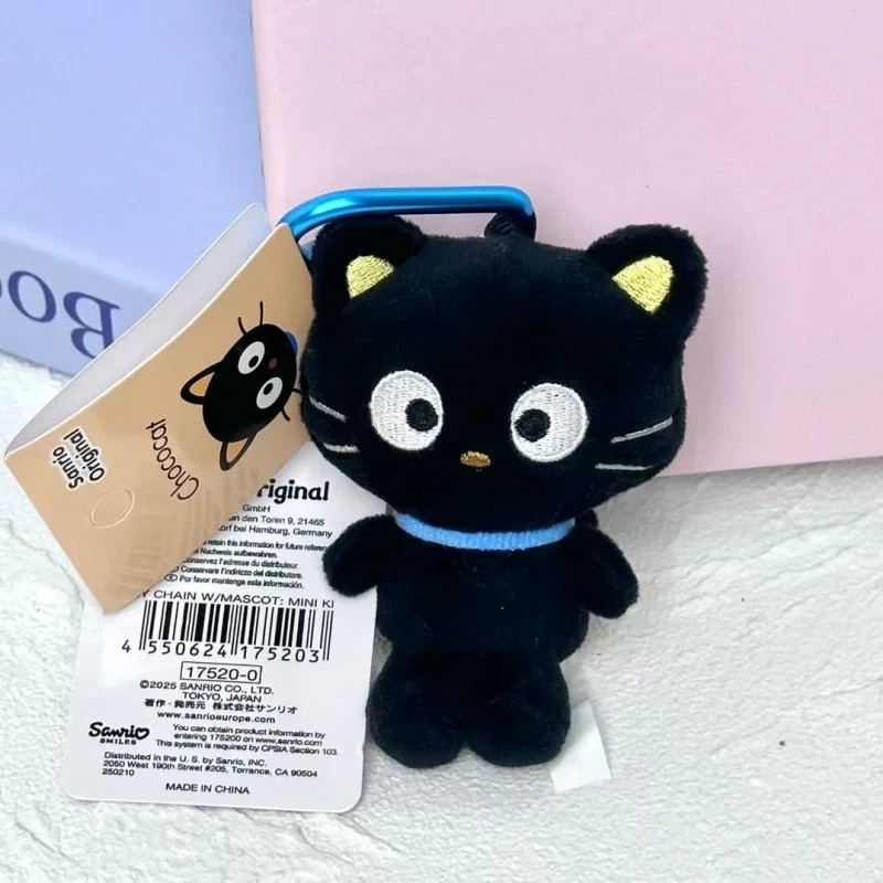 8cm Chococat Plush Keychain Sanrio Black Cat Bag Accessory Heart Buckle Pendant