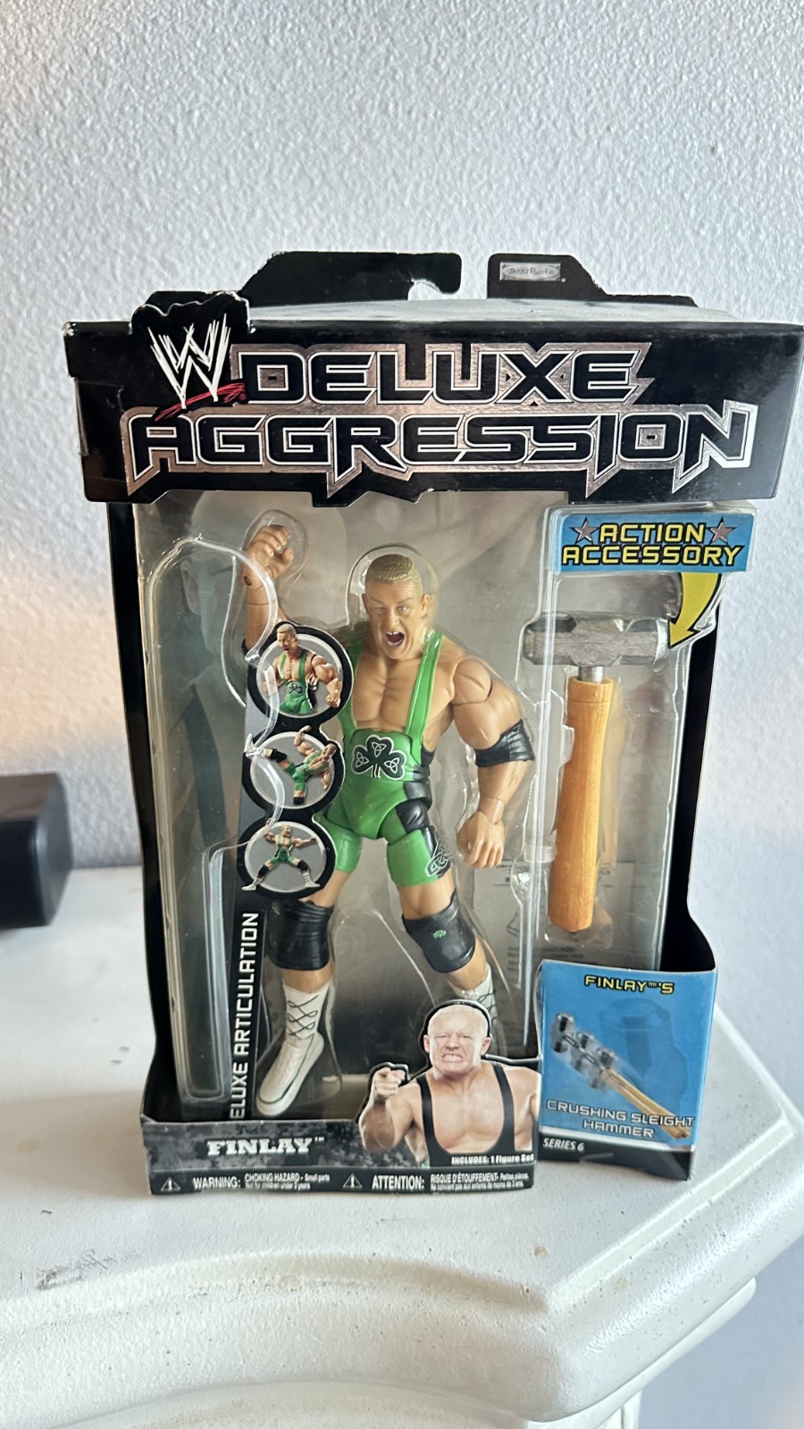 WWE Deluxe Ruthless Aggression Finlay Series 6 Sledge Hammer Jakks Pacific