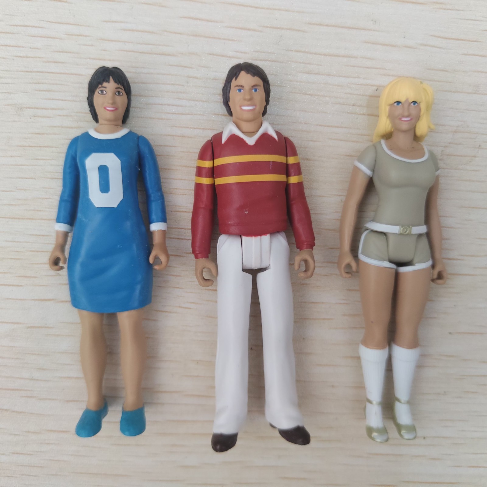 3pcs 3.75&Prime; Three&rsquo;s Company Retro Figure Janet Wood Jack Tripper & Chrissy Snow