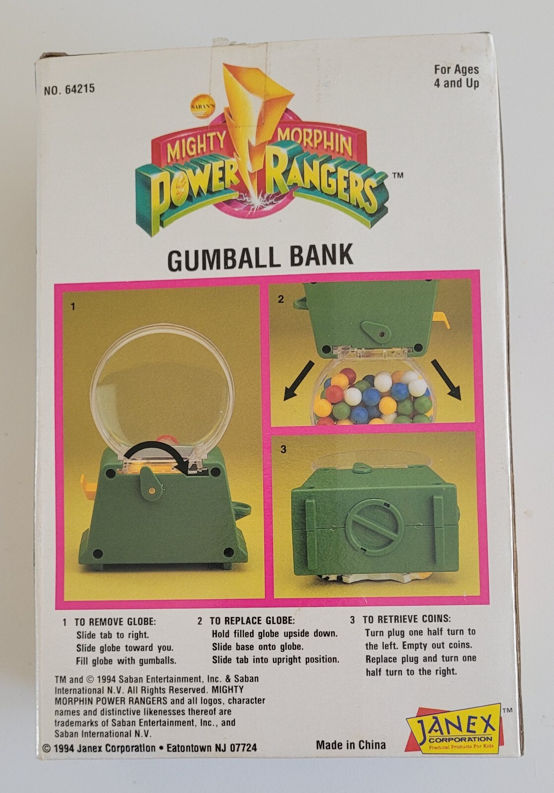 Vintage 1995 Janex Corp – Mighty Morphin Power Rangers Gumball Bank