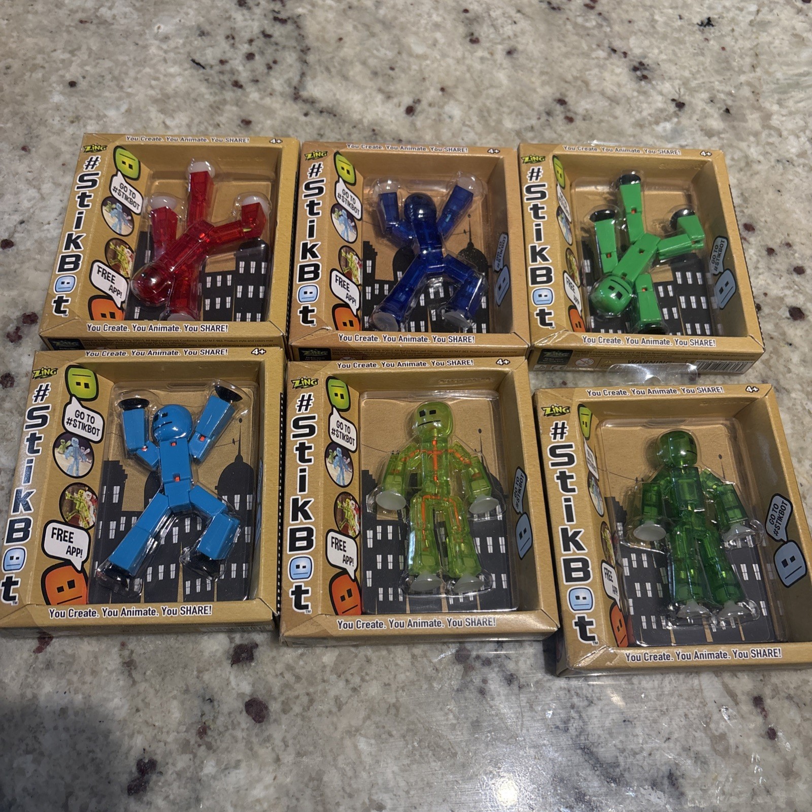 6 STIKBOT Animated Action Figure Toy New.